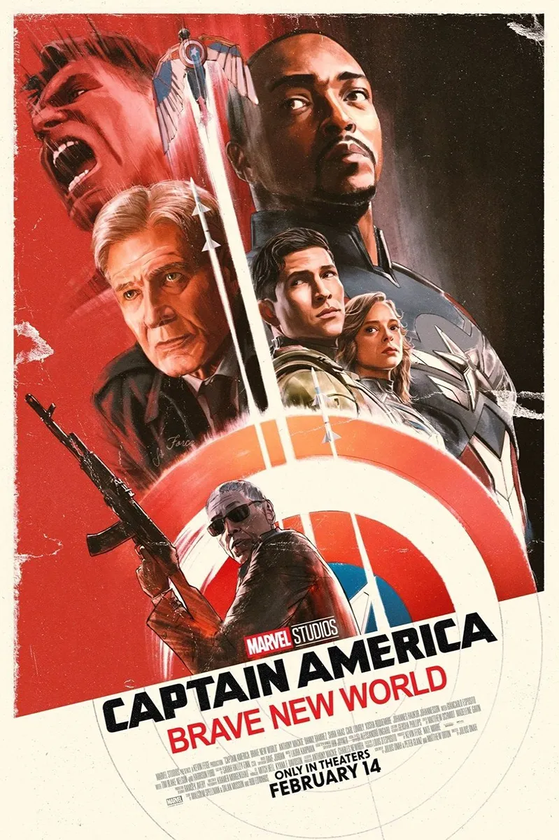 Plakat najnowszego filmu Marvela Captain America Brave New World w sekcji VOD usługi iptv tv