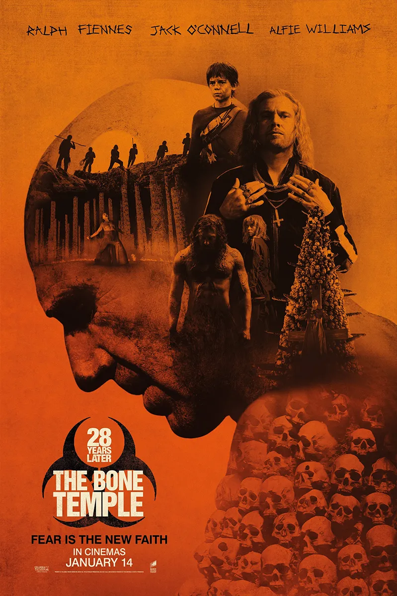 Mroczny plakat filmu The Bone Temple, nowości w sekcji VOD dla aplikacji smart iptv