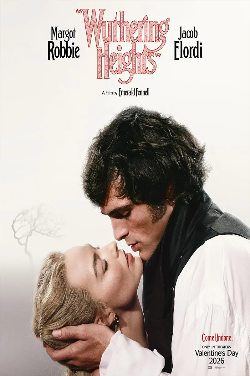 Plakat romantycznego filmu Wuthering Heights z Margot Robbie i Jacobem Elordim w ofercie VOD iptv
